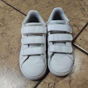 Kids Adidas White Sneakers Green 13K